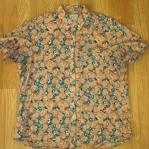 Women's Kirron Finch Peach and Green Floral Button Up